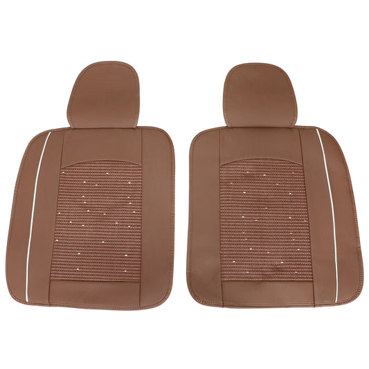 Fits Honda Car 5-Seat Cover Full Set Ice?Silk?&?Leather Protector Cushion Brown