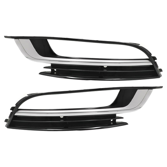 Fits Volkswagen CC 2013-17 Front Bumper Center Lower Grille Fog Light Grill Set
