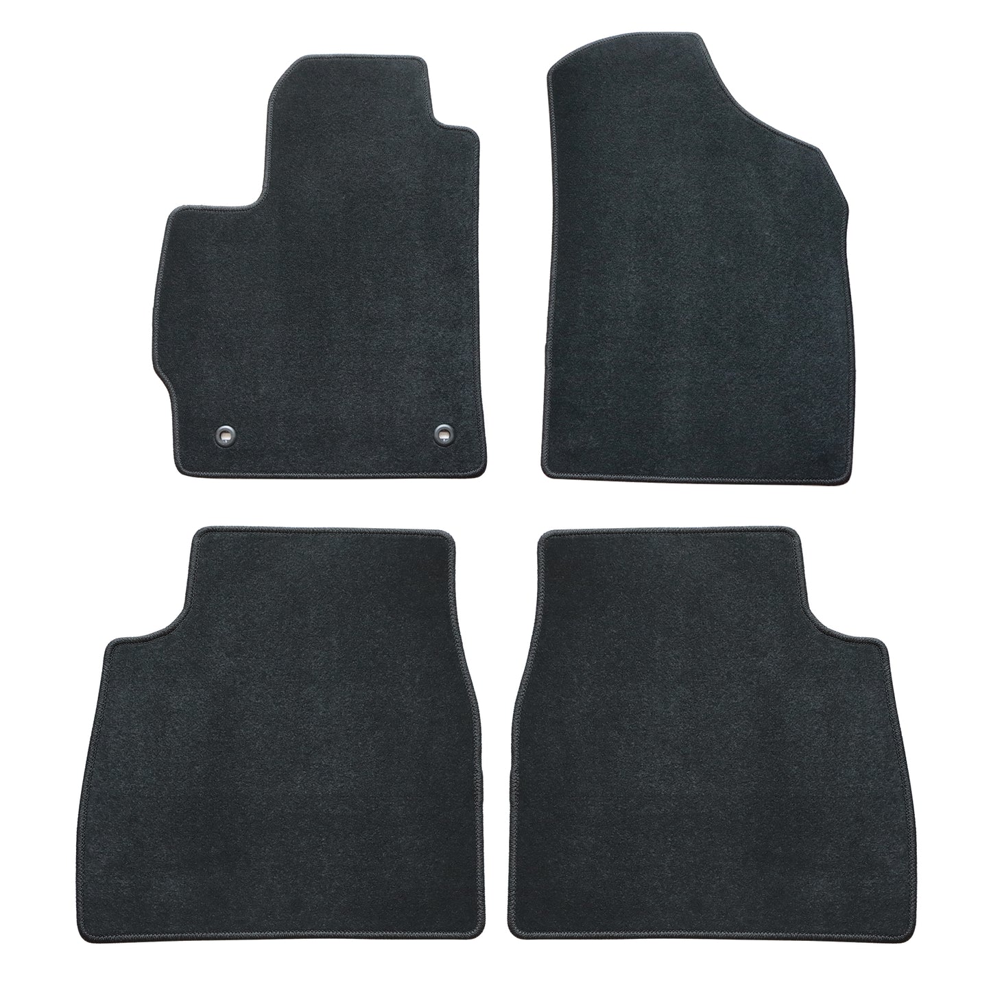 2012-2015 Fits Toyota Prius Front & Rear Row Floor Mats Carpet Velour Black