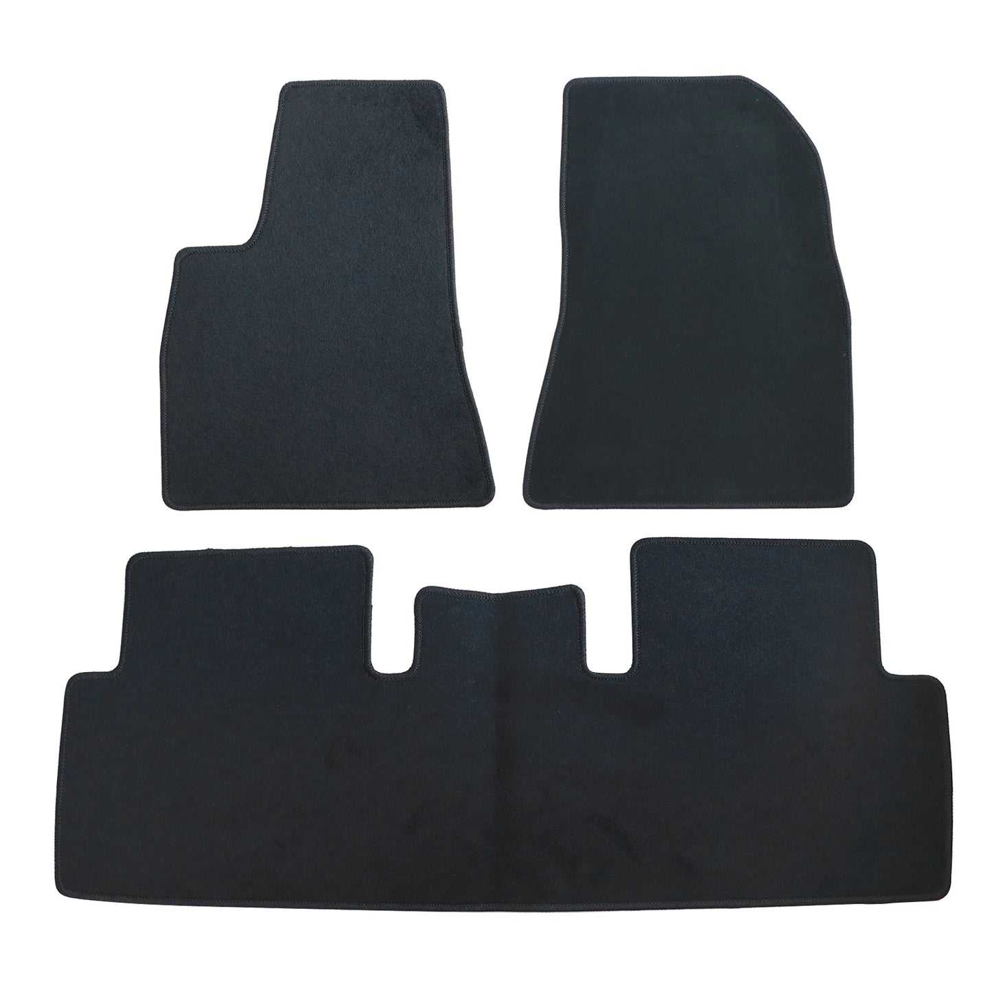 For 2017-2023 Tesla Model 3 Black Velour Floor Mats Front and Second Row