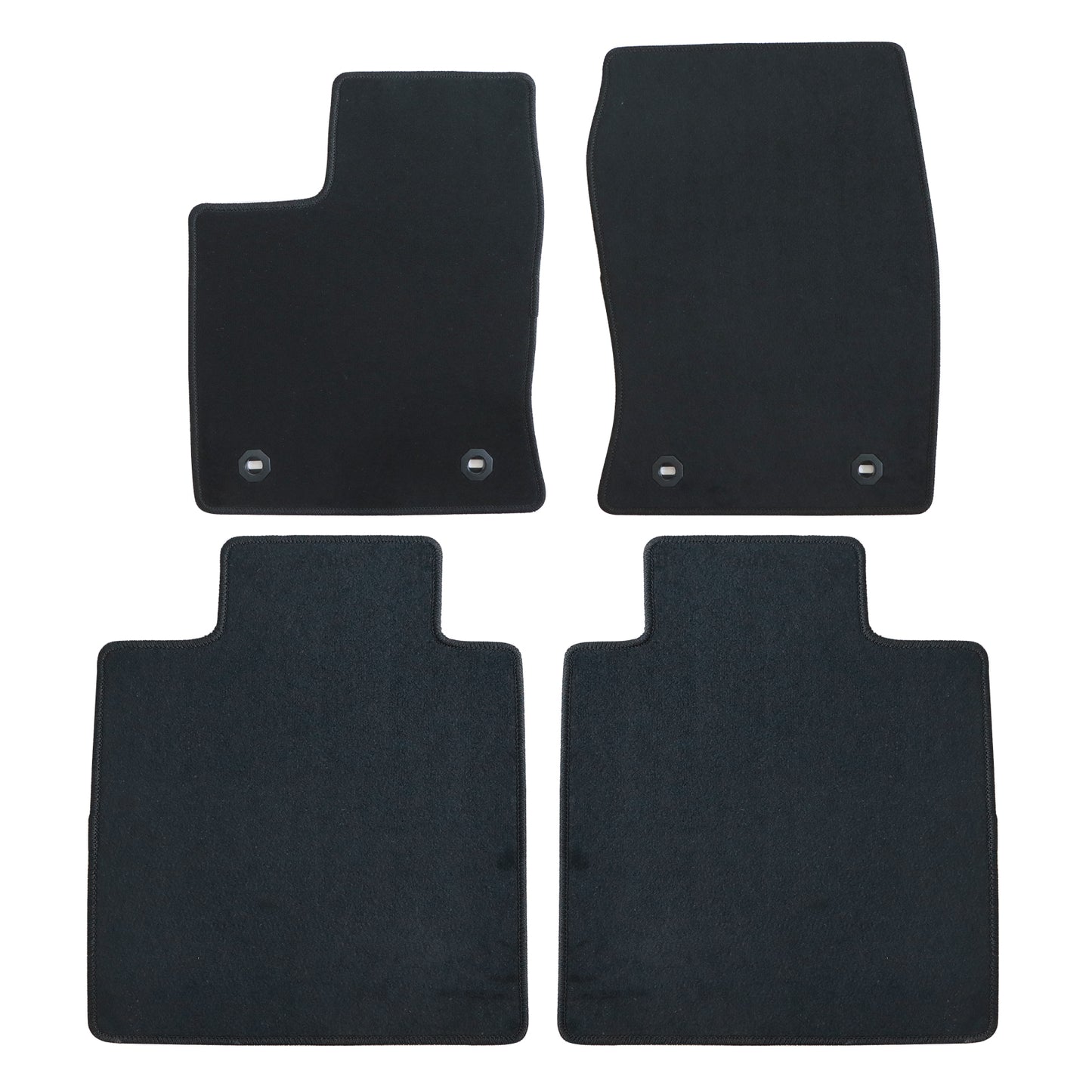 For 2014-2021 Toyota Tundra Crew Max Front & Rear Black Floor Mats Velour