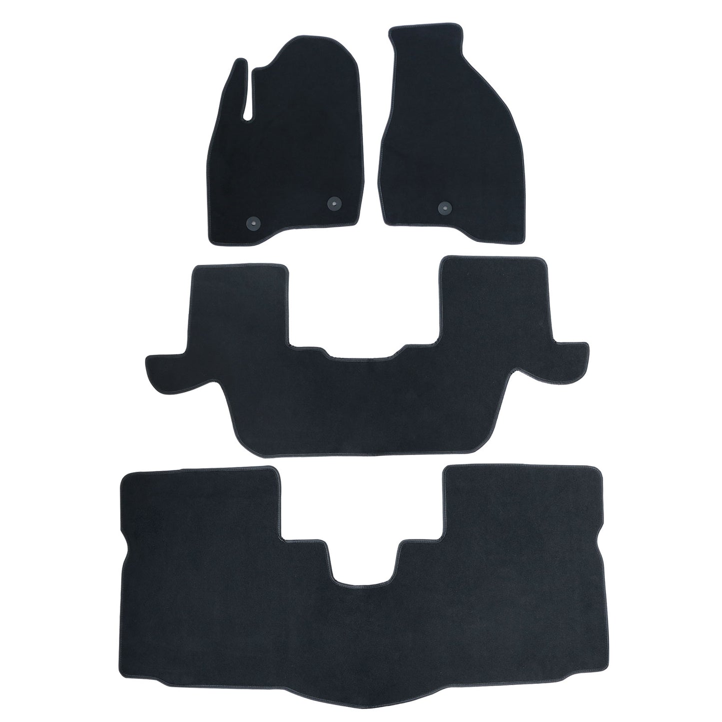 Full Set Front & Rear Floor Mats Carpet For 2011-2014 Ford Explorer Blk Velour