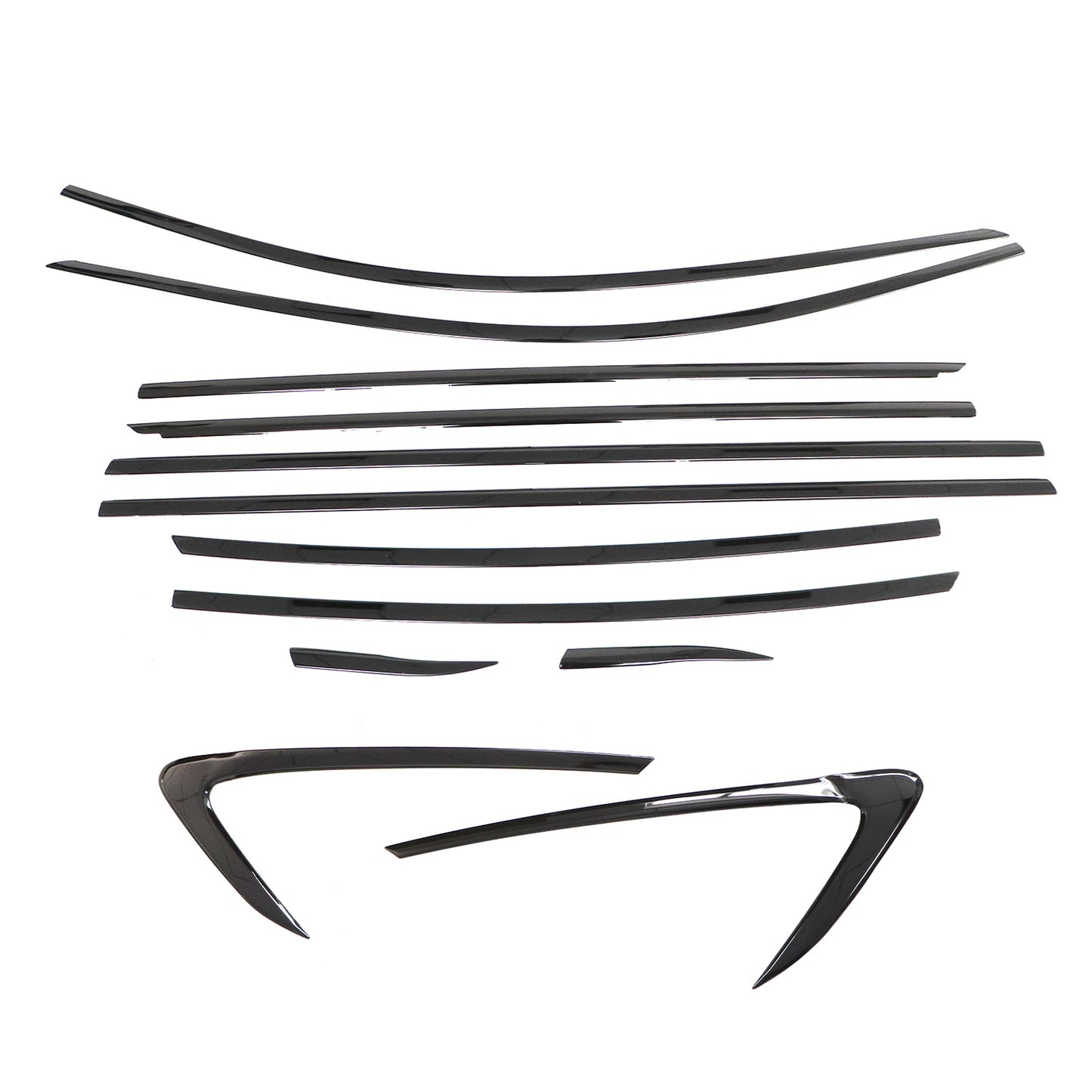 12Pcs Black steel window frame Strip Trim Accessories For 2023-25 Honda Accord