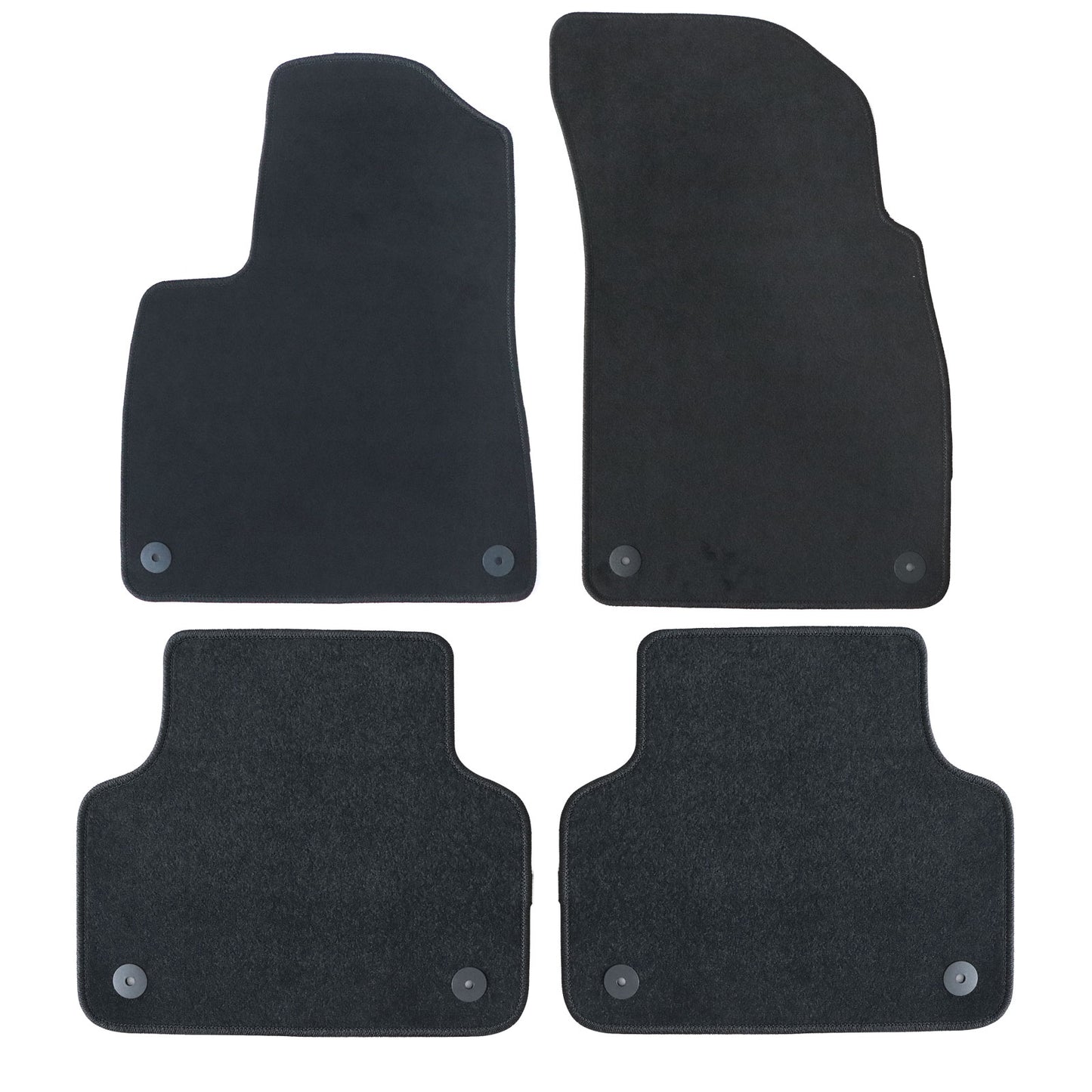 New For 2015-2025 Audi Q7 Front & Rear Velour Floor Mats Carpet Black 4PCS