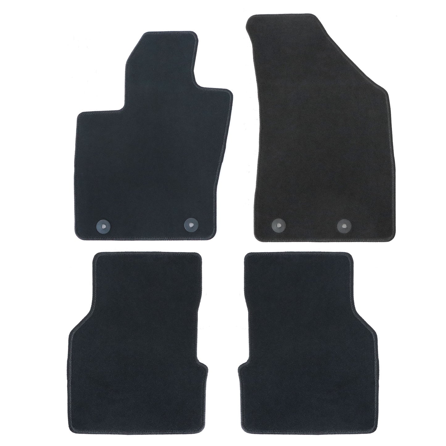 New For 2016-2024 Jeep Compass Front & Rear Velour Floor Mats Carpet Black 4PCS