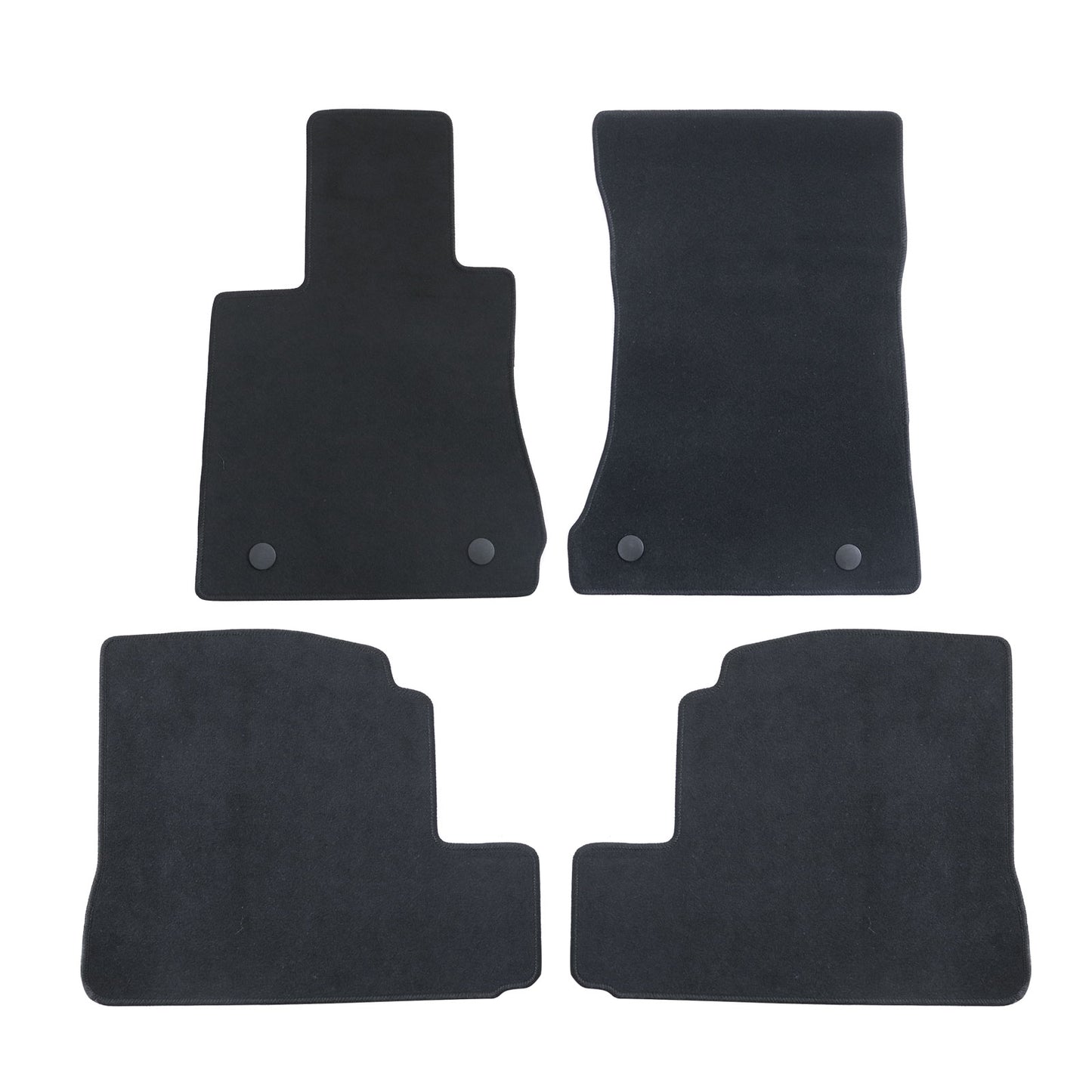 For 2005-2013 Mercedes S Class Front & Rear Velour Floor Mats Carpet Black 4PCS