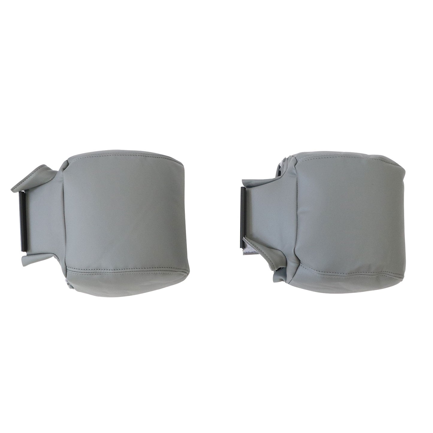 For 2009-2014 Ford F-150 Front Driver & Passenger Leather Headrest Cover Gray