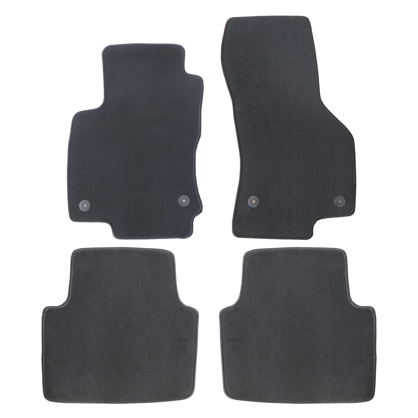 For 2019-2025 Volkswagen Jetta Front & Rear Velour Floor Mats Carpet Black 4PCS