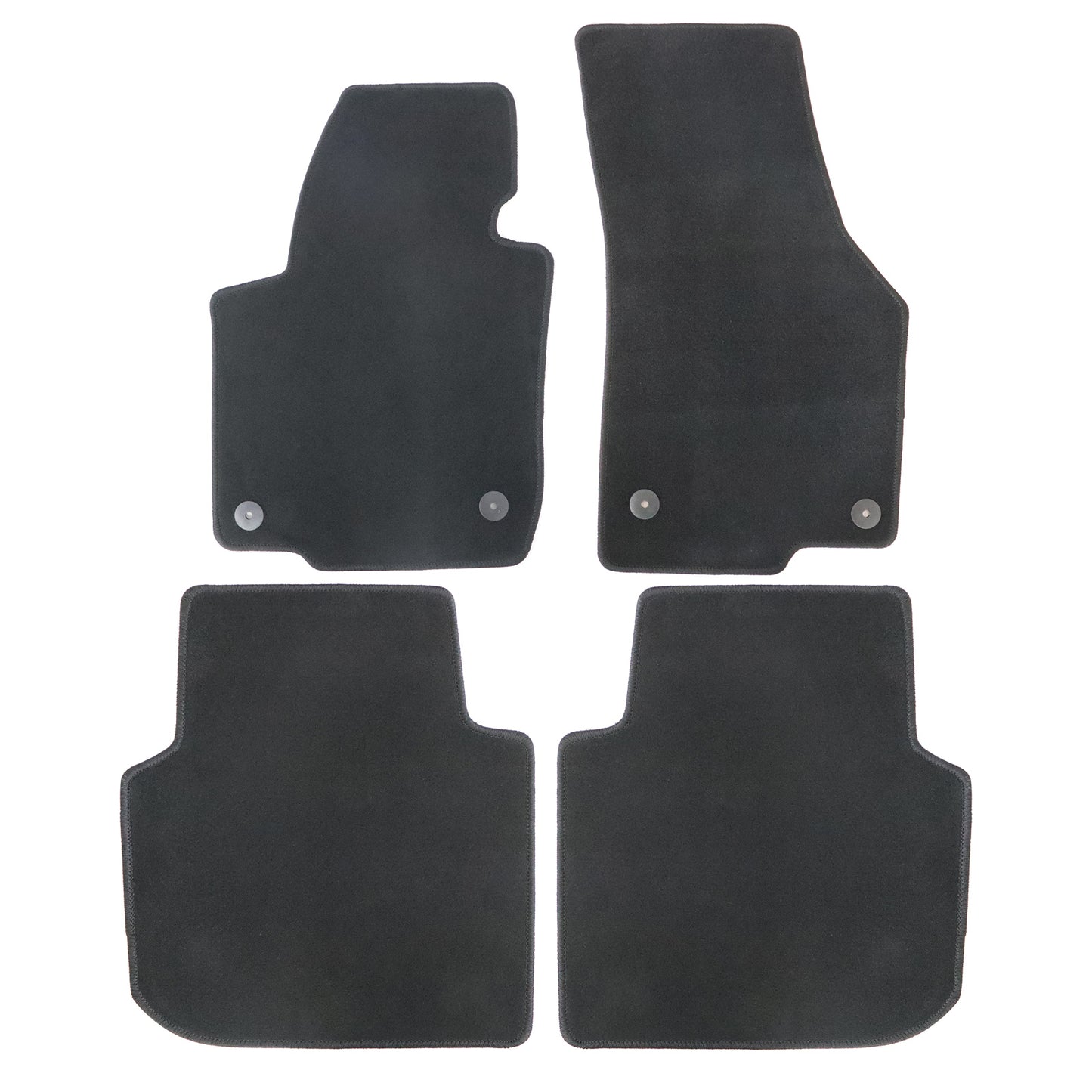 For 2012-2019 Volkswagen Passat Front & Rear Velour Floor Mats Carpet Black 4PCS