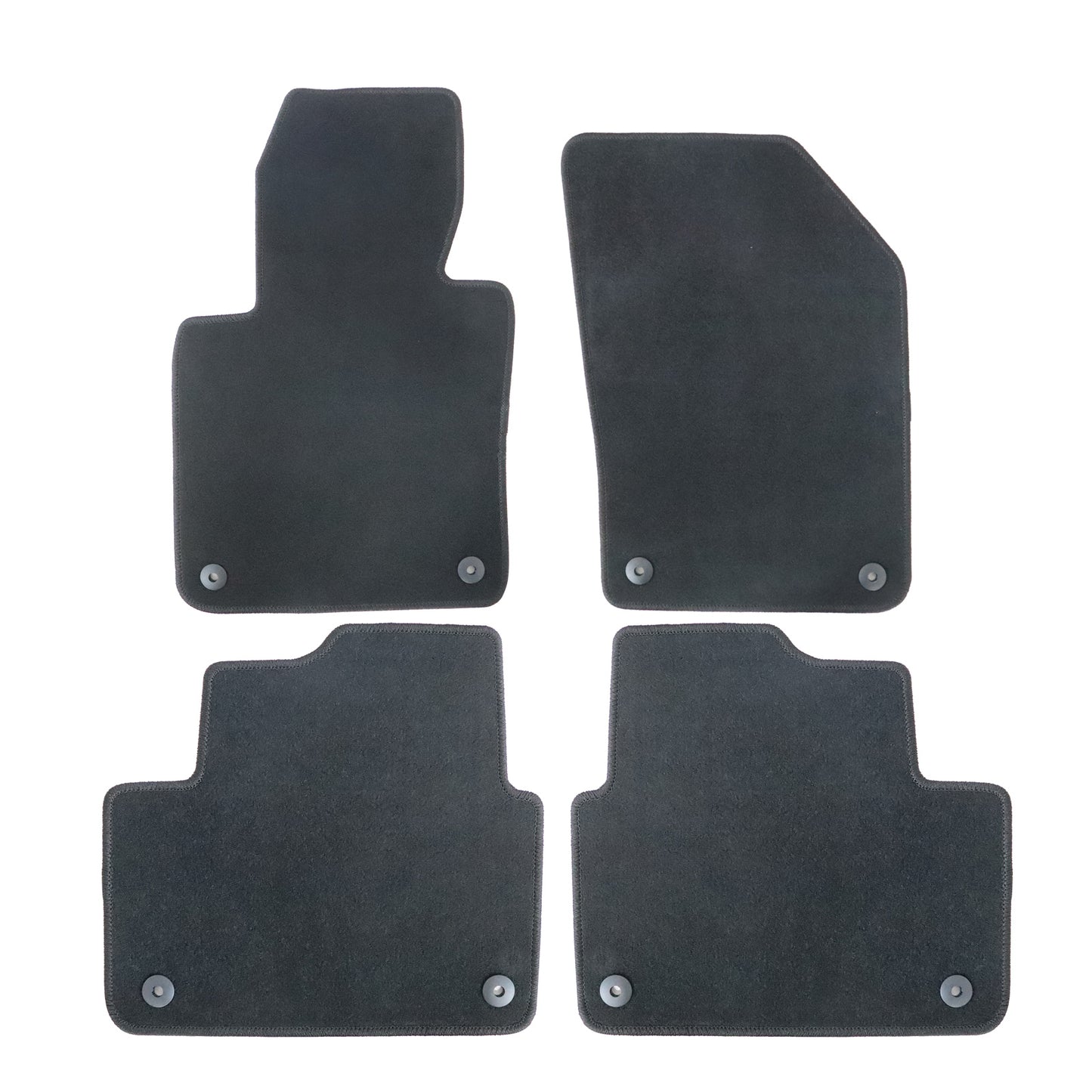 For 2019-2025 Volvo S60 V60 Front & 2nd Row Floor Mats Carpet Black Velour 4Pcs