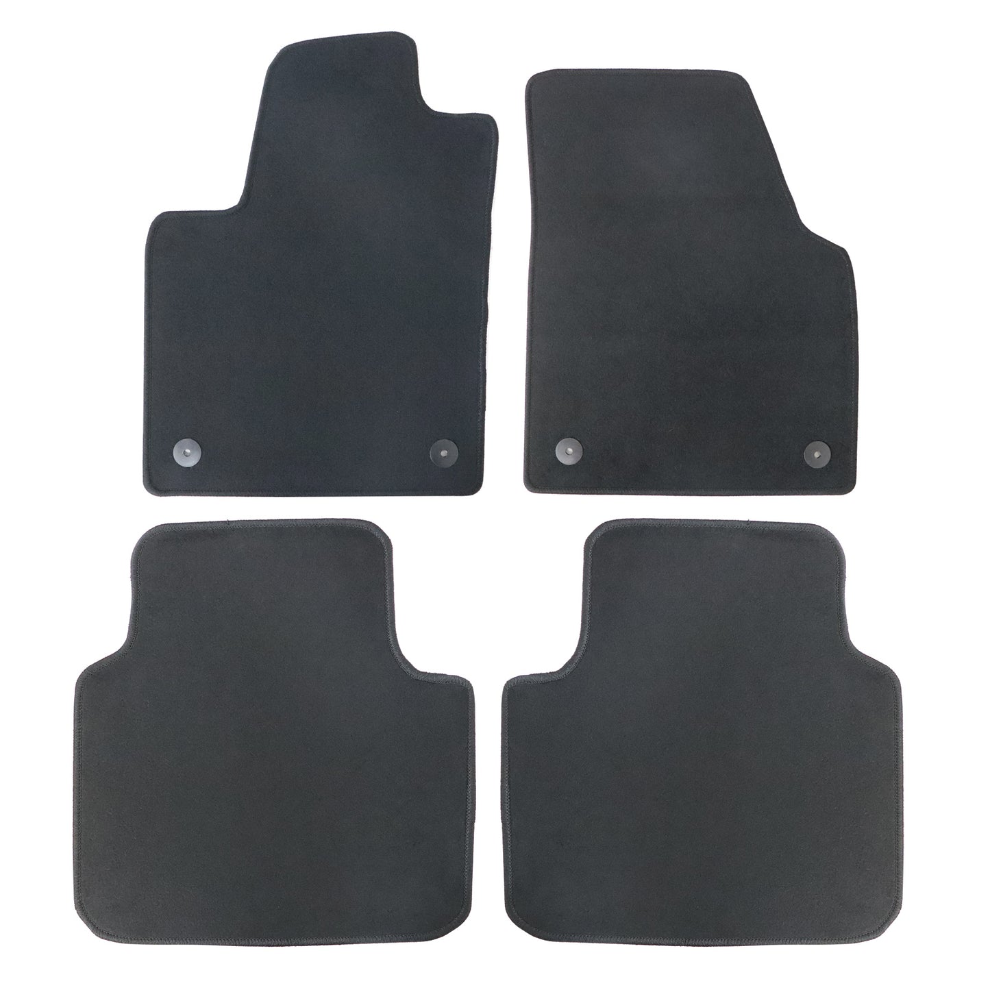 For 2018-2025 Volkswagen Atlas Front & Rear Velour Floor Mats Carpet Black 4PCS