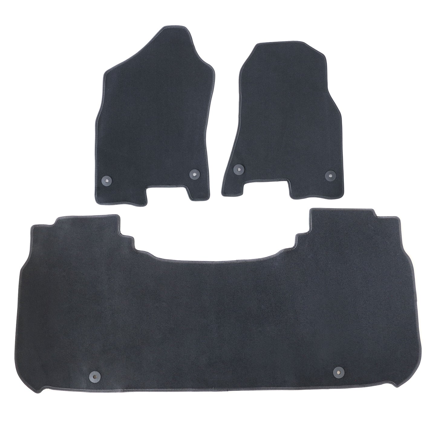 New For 2019-2024 RAM 1500 Front & Rear Velour Floor Mats Carpet Black 3PCS
