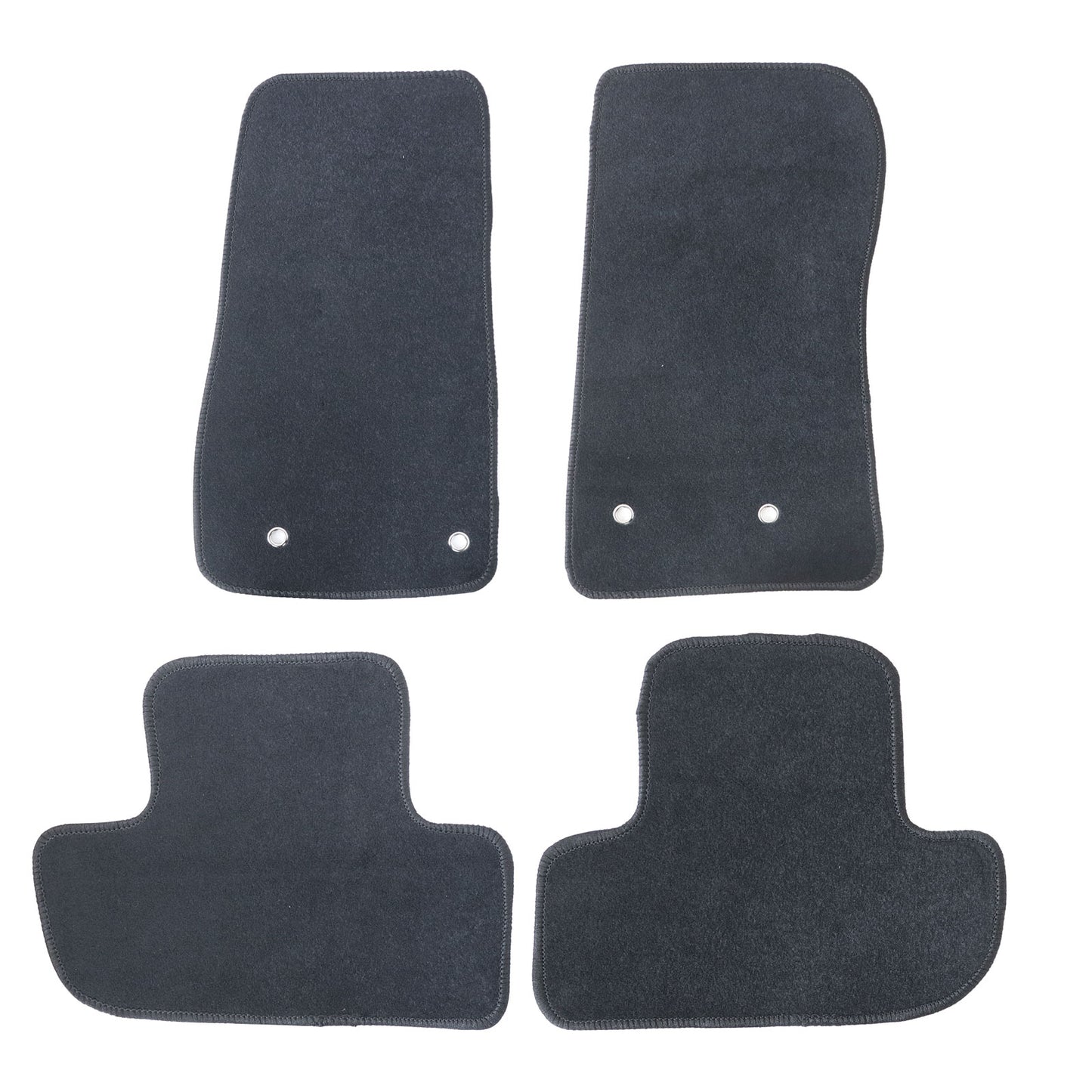 For 2018-2025 Jeep Wrangler(2 Door Model) Front & Rear Velour Floor Mats Carpet