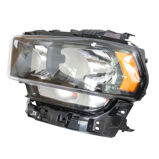 For 2019-2024 Ram 2500 3500 Driver Left w/Bulb Halogen Headlight Black Bezel