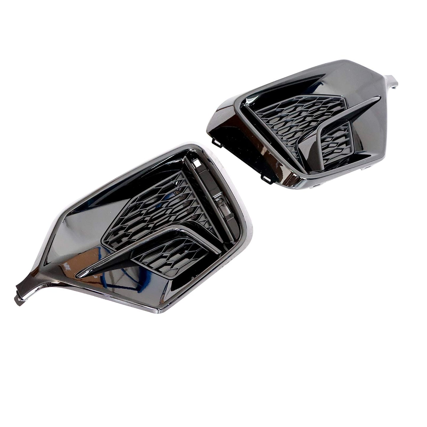 For 2017-2021 Honda Civic Hatchback Front + Rear Bumper Fog Light Garnish Covers