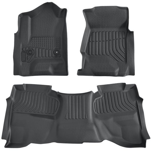 Floor Mats Liner Fits 2014-2019 Chevy Silverado GMC Sierra Double Extended Cab