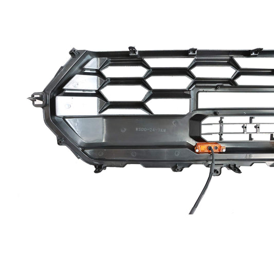 Front Bumper Grille Fit For 2024+ Tacoma Black Upper Grill With LED&Light Bar