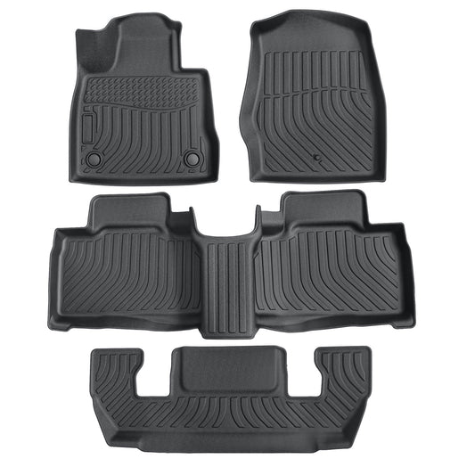3D Front & Rear TPE Floor Mats Liners For 2020-2025 Ford Explorer 6-Passenger