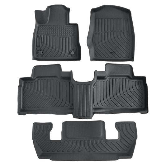 TPE Floor Mats Liners Set Fits 2020-2025 Ford Explorer 6 Seats Waterproof Black