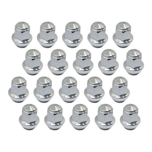 Set of 20 14x1.5 Chrome Solid Lug Nuts For Ford Edge Mustang 2015-2022