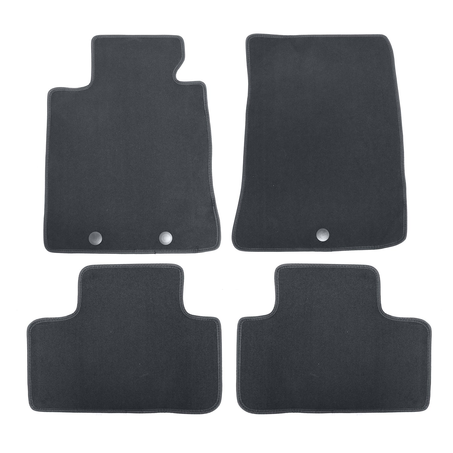 For 2010-2013 Hyundai Genesis Coupe Front & Rear Velour Floor Mats Carpet Black