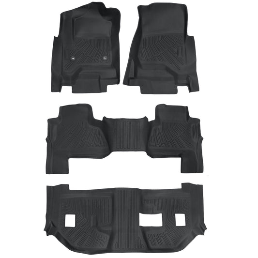 TPE Floor Mats Set For 2015-2020 Cadillac Escalade ESV 3 Row Floor Liners 4Pcs
