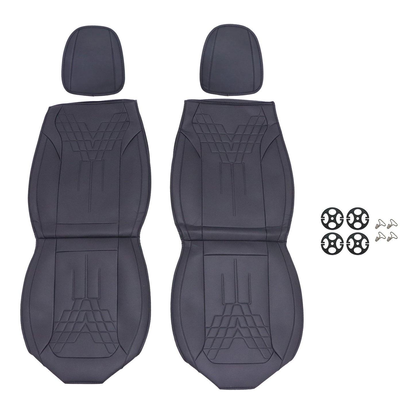 Faux Leather Full Surround Set Car 2-Seat Cover Protector For Toyota Black