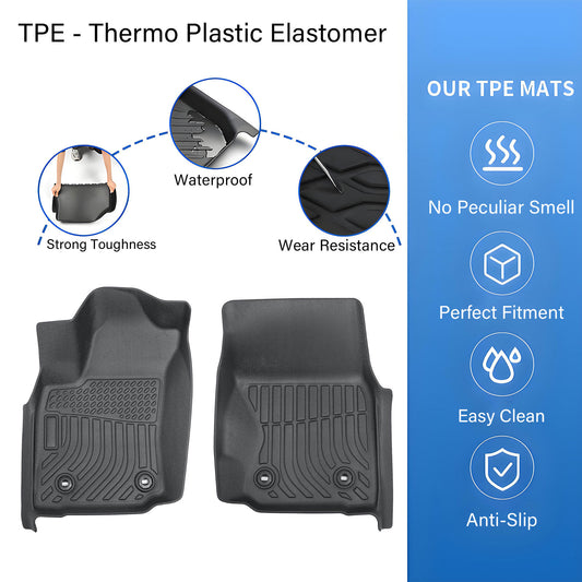 For 2024 Toyota Tacoma Double Cab / X-tra Cab TPE Floor Mats Liner All Weather