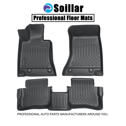 3D Model Floor Mats Liner All Weather TPE For 2024 Benz E-Class 3PCS Black NEW