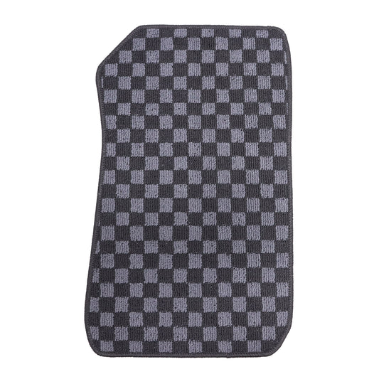 4Pcs For BMW F30 3 Series Sedan 2011-2019 Checkered Flag Carpet Floor Mats Black