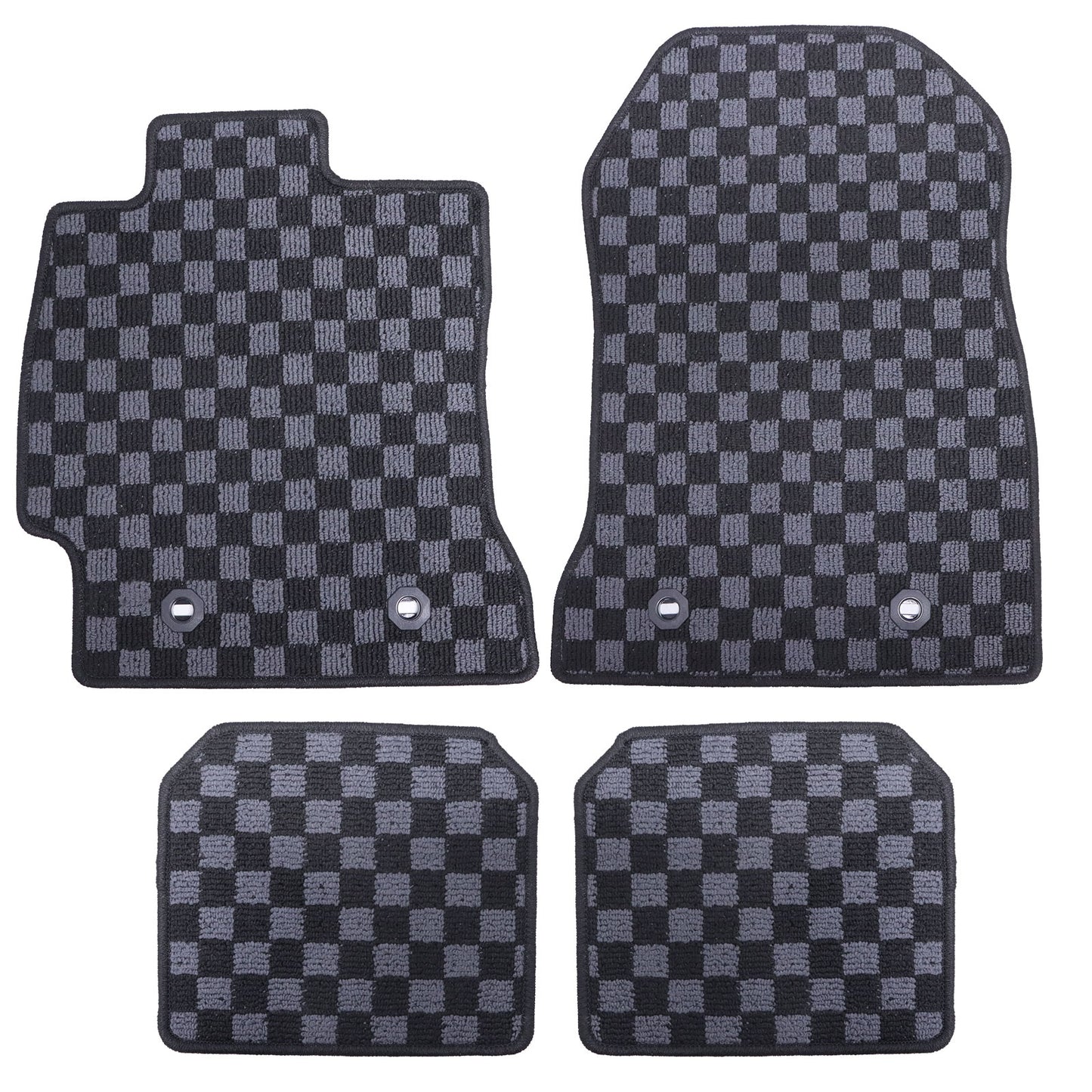 For 2015 2016 2017 2018 2019 2020 Subaru BRZ Checkered Flag Carpet Floor Mats