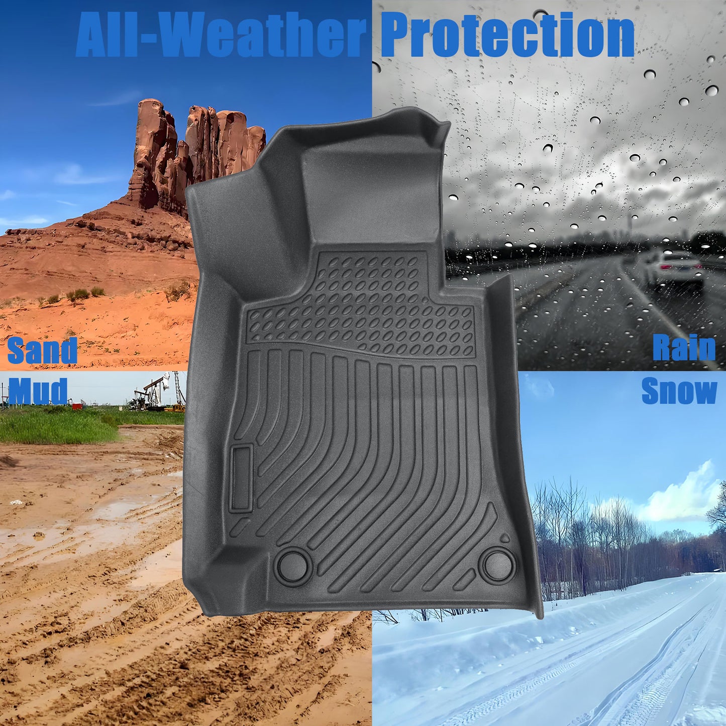 Floor Mats Liner For 2017 - 2023 Mercedes-Benz E-Class Sedan All Weather Black