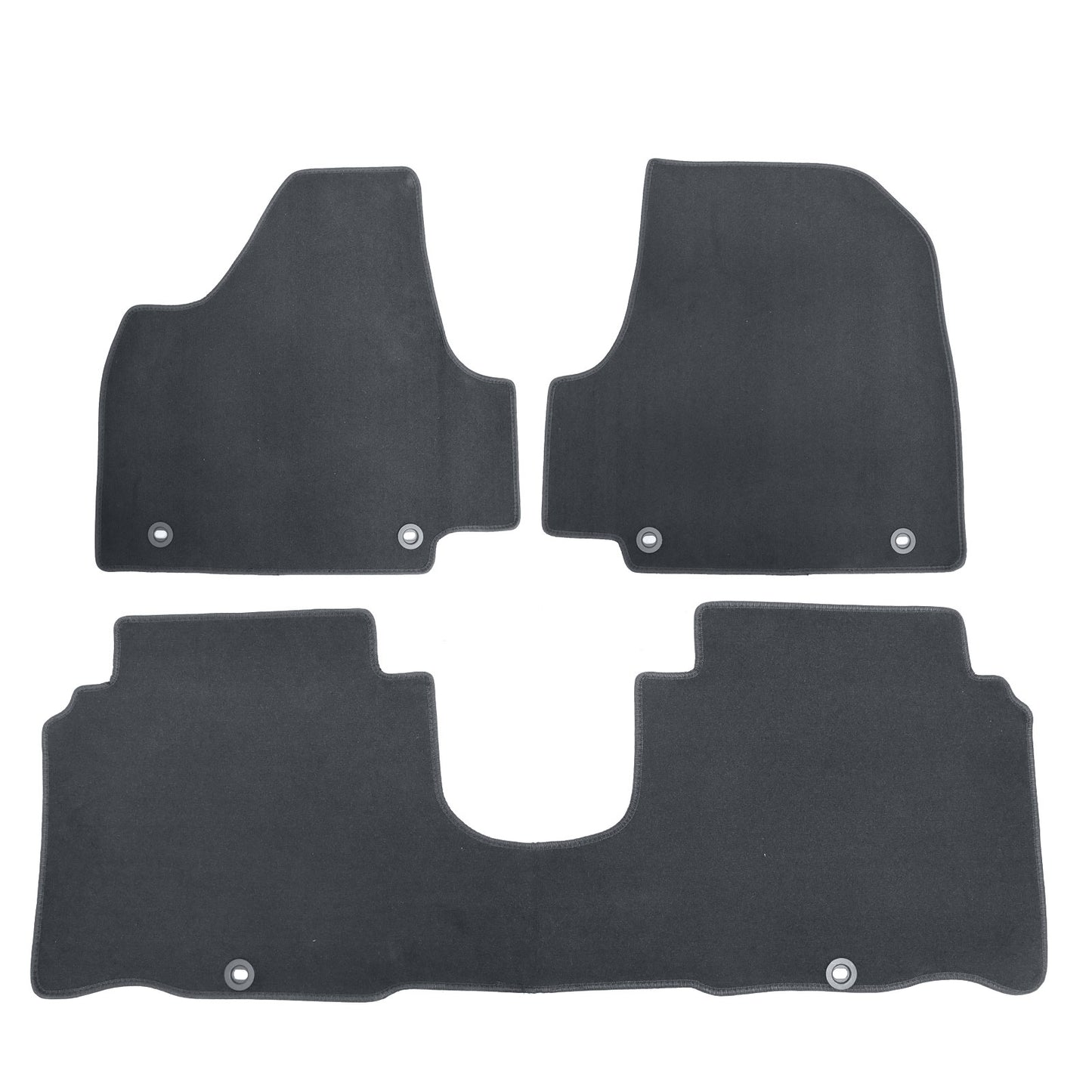 For 2022-2024 Hyundai Ioniq 5 Front & Rear Velour Floor Mats Carpet Black 3PCS