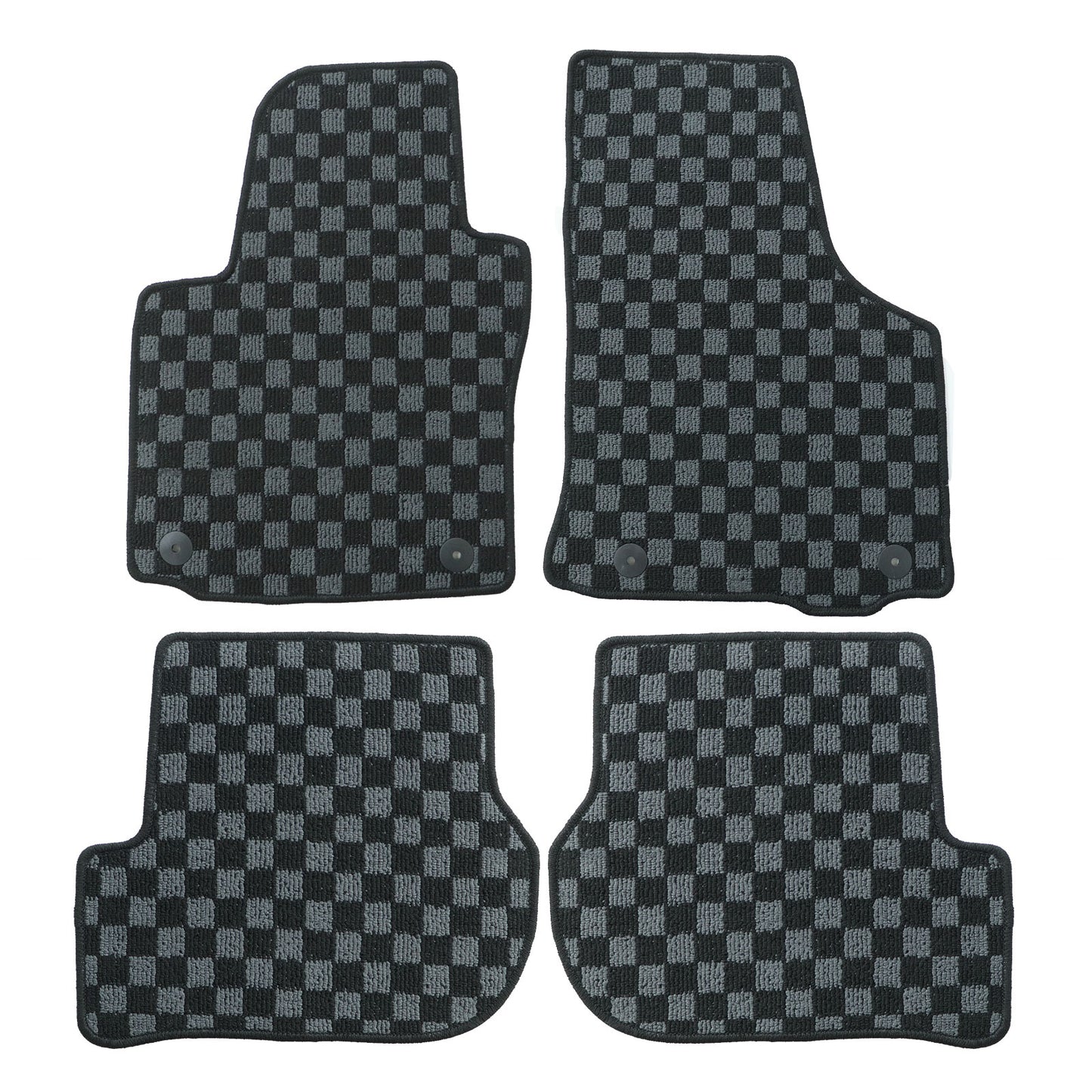 For VW MK6 Golf / GTI Hatchback 2010-2014 Checkered Flag Carpet Floor Mats 4PCS