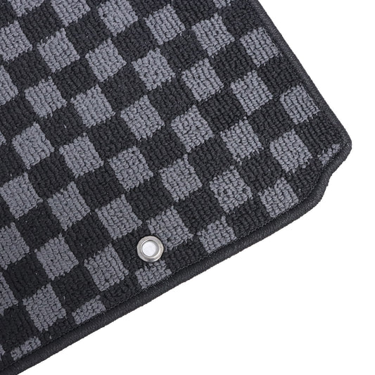 For 2009-2024 Nissan GT-R R35 Checkered Flag Carpet Floor Mats Front & 2nd Row