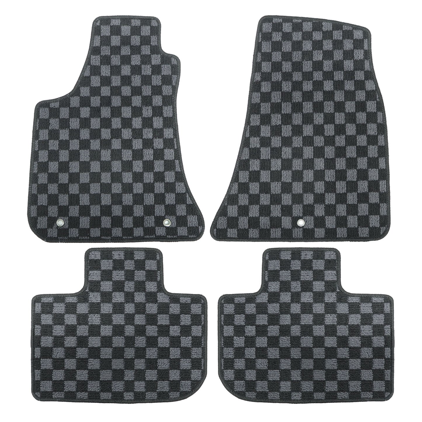 For Dodge Challenger 2015-2020 Front & Rear Checkered Flag Carpet Floor Mats