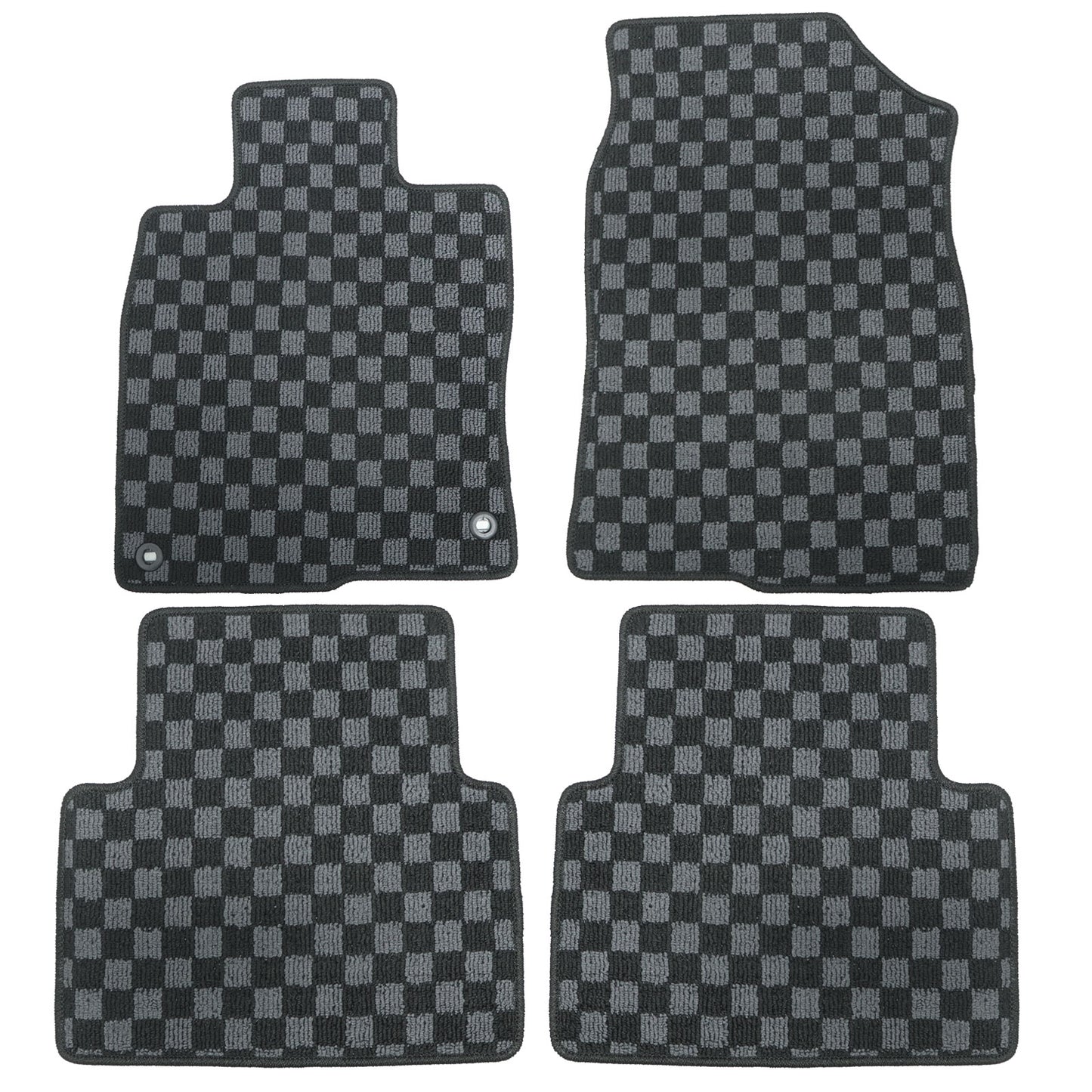 For Honda Civic Type-R 2017-2021 Front & Rear Checkered Flag Carpet Floor Mats