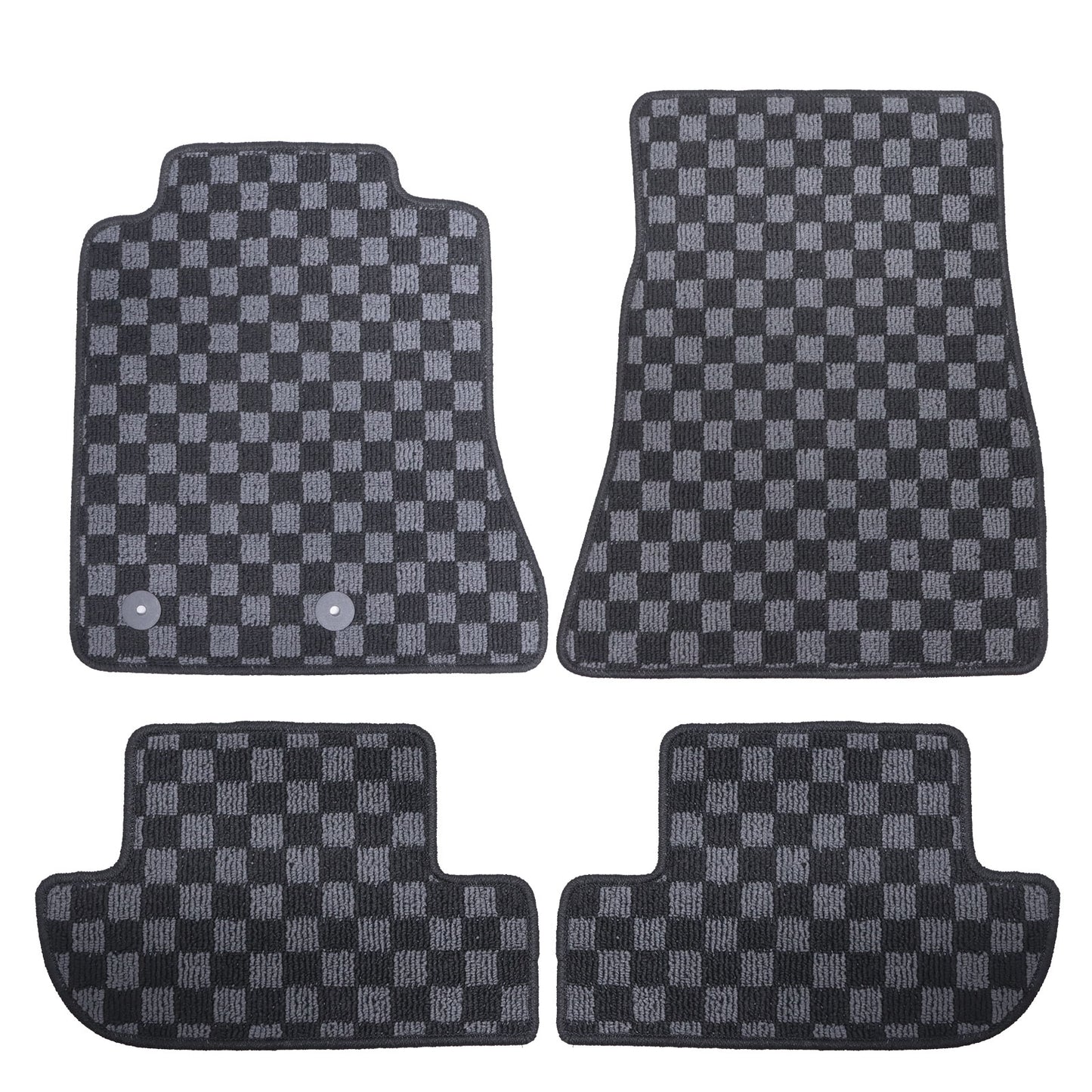Checkered Flag Carpet Floor Mats Fits 2021 2022 2023 Ford Mustang S550 2-Door