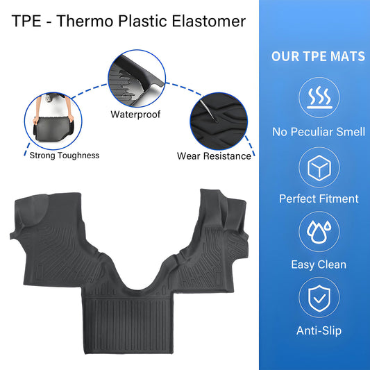 1st Row Floor Mats Liner Fit For 2005-2025 Ford Econoline TPE All Weather Black