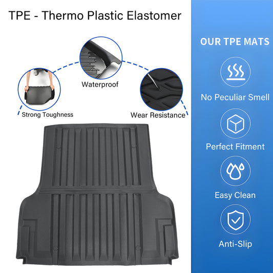 TPE Trunk Bed Mat Cargo Liner 4.95FT For 2022-2025 Nissan Frontier All Weather