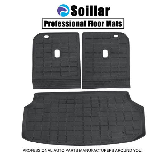 Backrest Mats & Trunk Cargo Liner Full Cover For 2024 2025 Kia EV9 TPE 4-Door