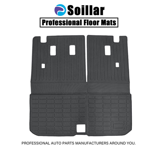 3D TPE Rear Trunk Cargo Liner / Backrest Mats Black For 2016-2022 Honda Pilot