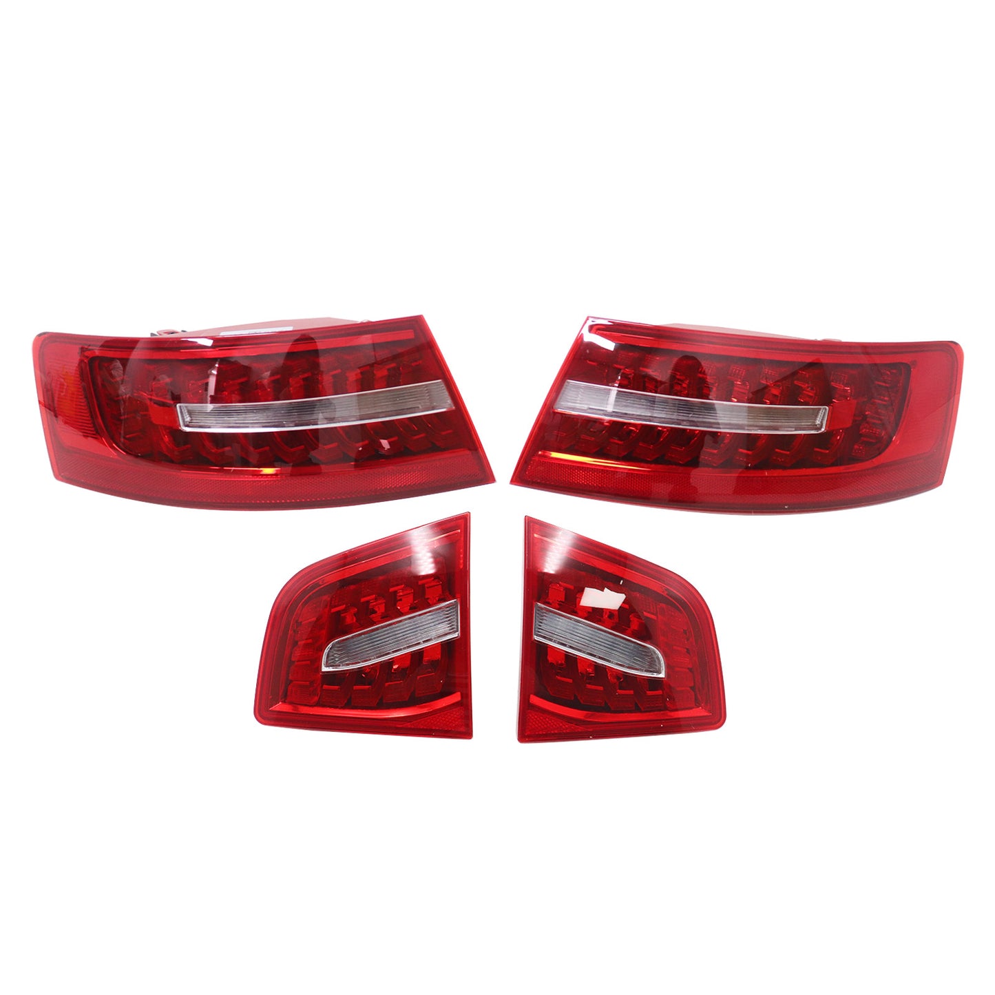 4pcs LH+RH Inner+Outer LED Tail Lights Rear Lamp For 2009-2011 Audi A6 C6 Sedan