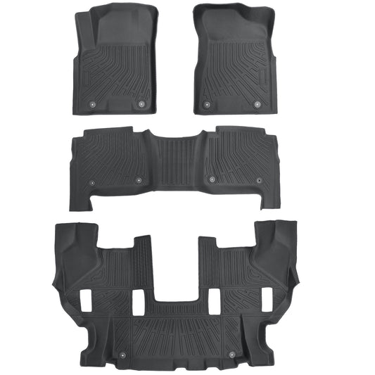 Floor Mats Liner TPE 3D Model For 2019-2024 Nissan Armada / Infiniti QX80 7Seats