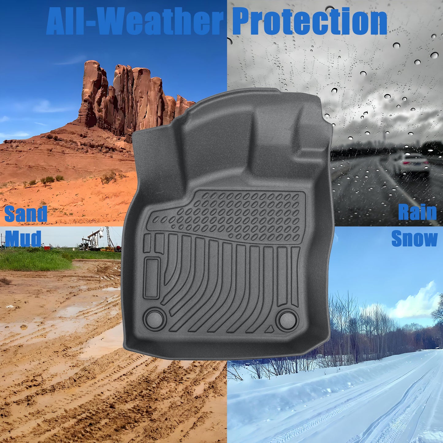 Floor Mats Liner For 2018-2024 Volkswagen Tiguan 5/7 Seats 4-Door Front-Rear TPE