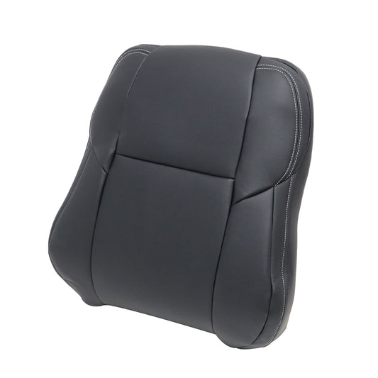 Fits 2013-2018 Toyota RAV4 Driver Top Leather Seat Cover Black W/ White Stitch