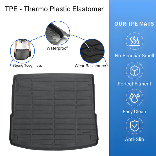 TPE Rear Cargo Trunk Liner Cover Floor Mat For 2018-2025 Audi Q5 SQ5 Sportback