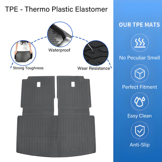 Rear Backrest Mats Seatback Trunk Cargo Liner For 2018-25 Volkswagen Atlas TPE