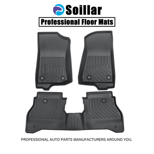 TPE Floor Mats Liner Fits 2020-2025 Jeep Gladiator 5-Passenger Protection Black