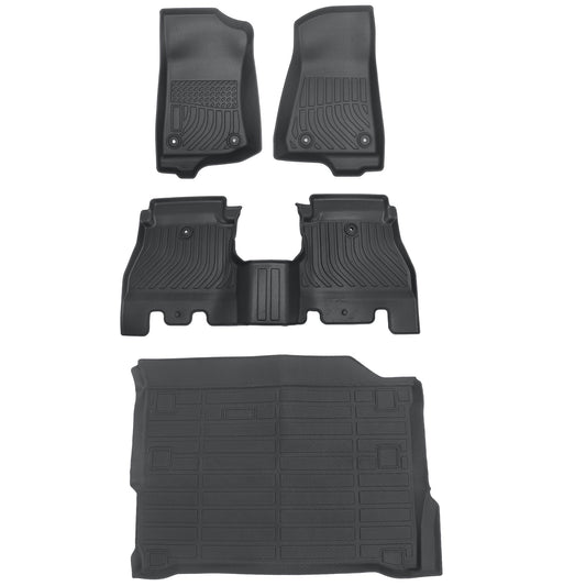 For 2018-2025 Jeep Wrangler JL Unlimited 4-Door TPE Floor Mats&Trunk Cargo Liner